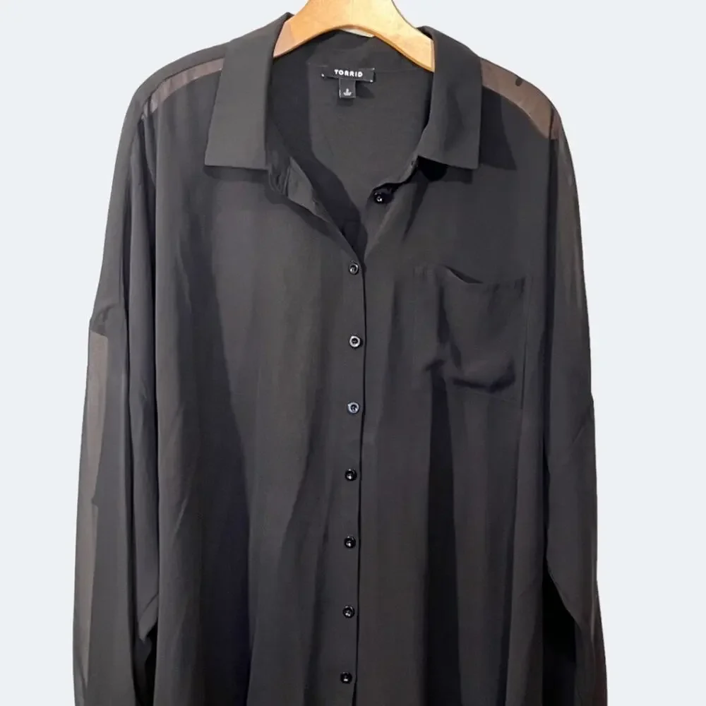 Torrid Chiffon Shirt Kimono (2/2X) - Picture 5 of 13